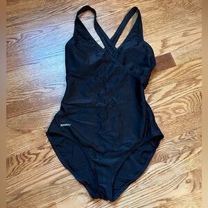 Speedo classic woman’s black swimsuit wrap front